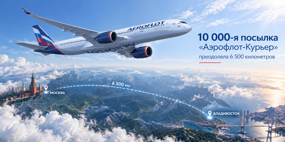 10 000-я посылка «Аэрофлот-Курьер» преодолела 6 500 километров